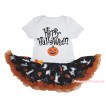 Halloween White Baby Bodysuit Ghost Pumpkin Pettiskirt & Happy Halloween Pumpkin Print JS4698